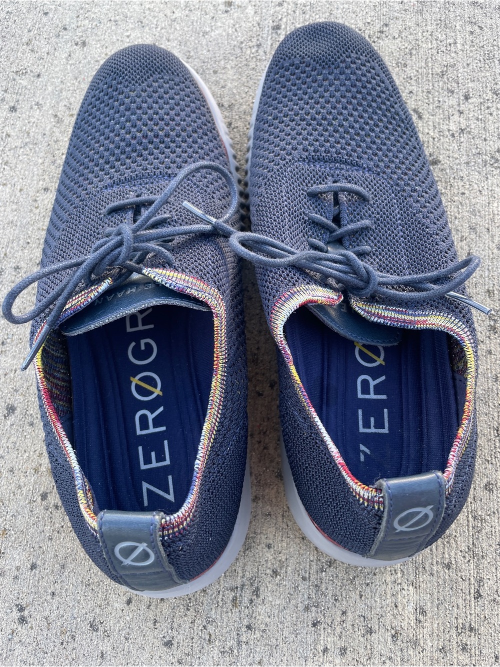 Cole Haan Mens 2.ZEROGRAND Stitchlite Oxford Blue Grey Multi Knit Shoe  Sz 9.5